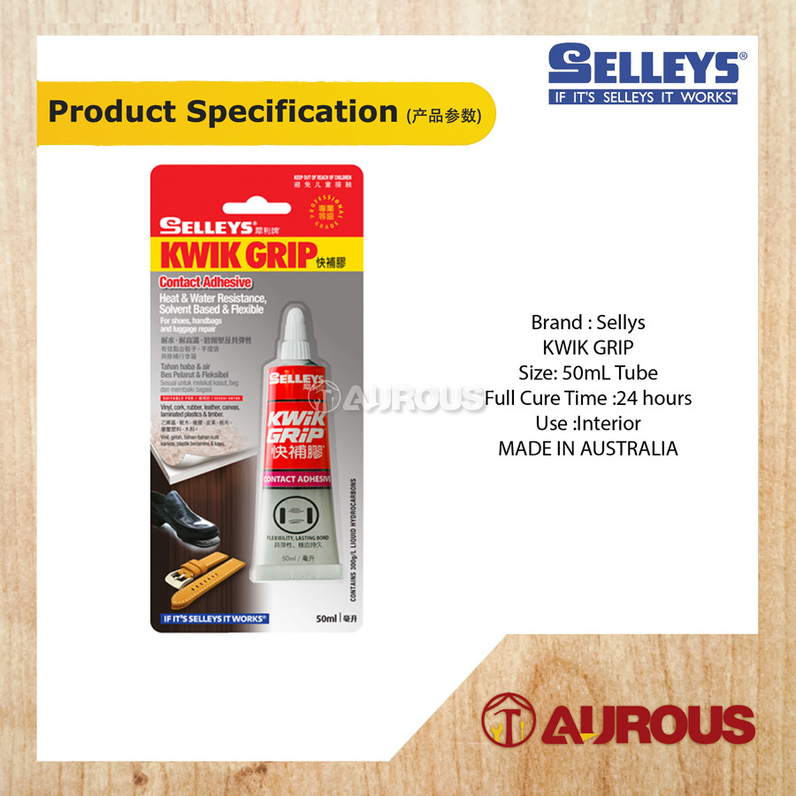 SELLEYS KWIK GRIP SOLVENT CONTACT ADVESIVE 50ML (MULTIPURPOSE GLUE) - Image 6