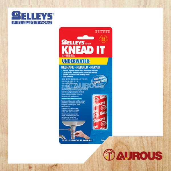 SELLEYS KNEAD IT UNDERWATER REPAIR 50G PUTTY EPOXY