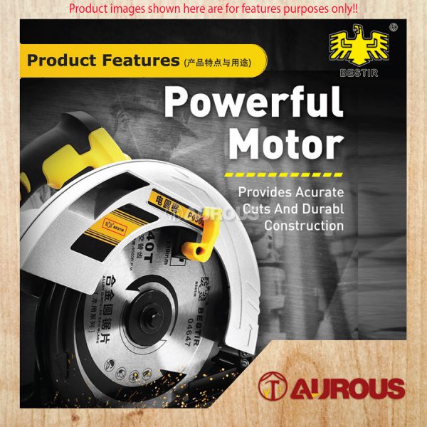 BESTIR 9'' HAND-HELD CIRCULAR SAW WOOD CUTTER 2200W / MESIN GERGAJI PEMOTONG KAYU (P0503) - Image 7