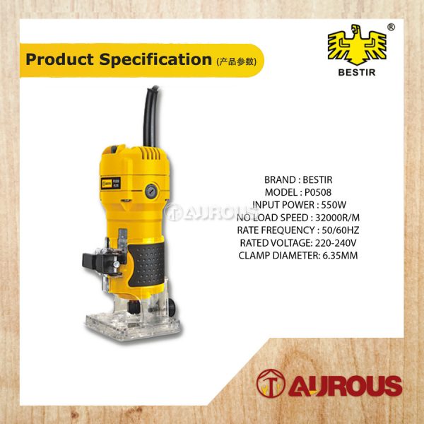 BESTIR 550W ELECTRIC ONE HAND WOOD TRIMMER & ROUTER / MESIN PEMANGKAS & PROPIL KAYU SATU TANGAN (P0508) - Image 4