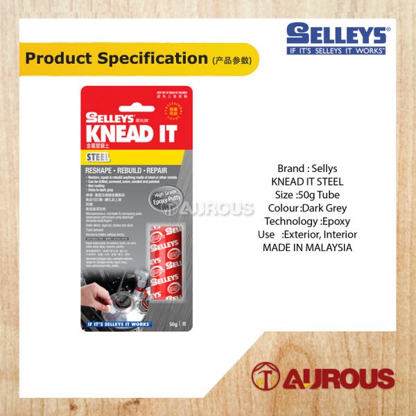 SELLEYS KNEAD IT STEEL EPOXY PUTTY 50G REPAIRED DARK GREY - Image 4