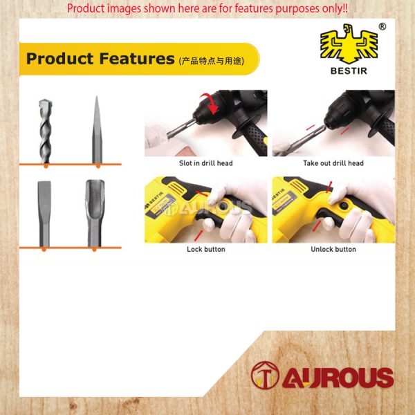 BESTIR 900W 28MM ROTARY HAMMER DRILL / MESIN GERUDI TUKUL PUTAR (P0603) - Image 9