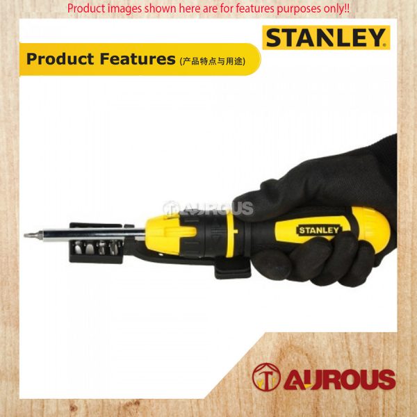 STANLEY 10 PCS MULTI-BIT CUSHION GRIP RATCHENTING SCREWDRIVER STHT68010-8 (68-010) - Image 8