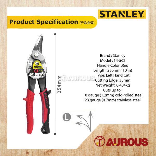 STANLEY FATMAX MAXSTEEL AVIATION SNIPS LEFT CURVE 254MM/10'' (14-562) - Image 7