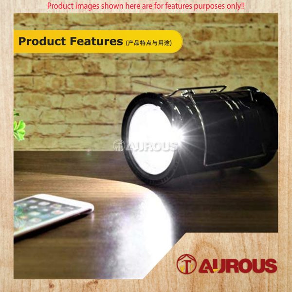 PORTABLE LED OUTDOOR SOLAR RECHARGEABLE CAMPING LANTERN LED TORCH LIGHT SH-5800T - Image 7