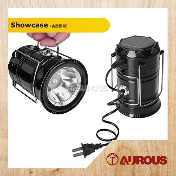 PORTABLE LED OUTDOOR SOLAR RECHARGEABLE CAMPING LANTERN LED TORCH LIGHT SH-5800T - Image 5