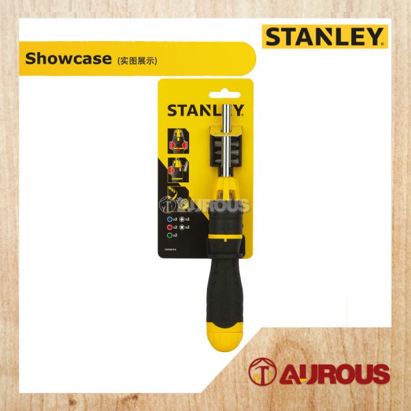 STANLEY 10 PCS MULTI-BIT CUSHION GRIP RATCHENTING SCREWDRIVER STHT68010-8 (68-010) - Image 4