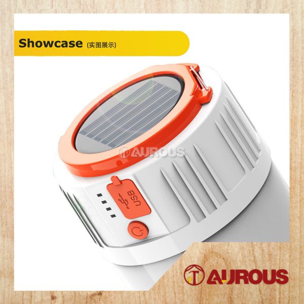LED OUTDOOR USB /SOLAR RECHARGEABLE CAMPING LANTERN LED LIGHT BULB V66 [ORANGE/WHITE] - Image 3