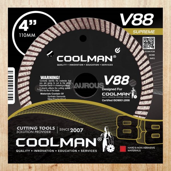 COOLMAN 88 SERIES V88 CONTINUOUS TURBO RIM BLADE CUTTING DISC 4''/110MM