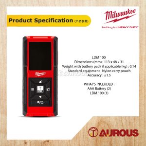 MILWAUKEE LASER DISTANCE METER 100M (LDM 100) - Image 5