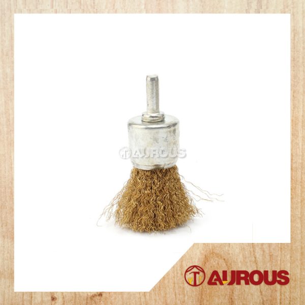 COPPER SOLID END BRUSH 25MM (1") (6MM SHANK)