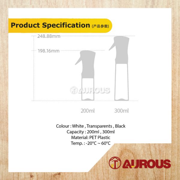 HAND PRESSURE FINE MIST SPRAYER ALCOHOL DISINFECTION SPRAY EMPTY BOTTLE (200ML/300ML) - Image 5