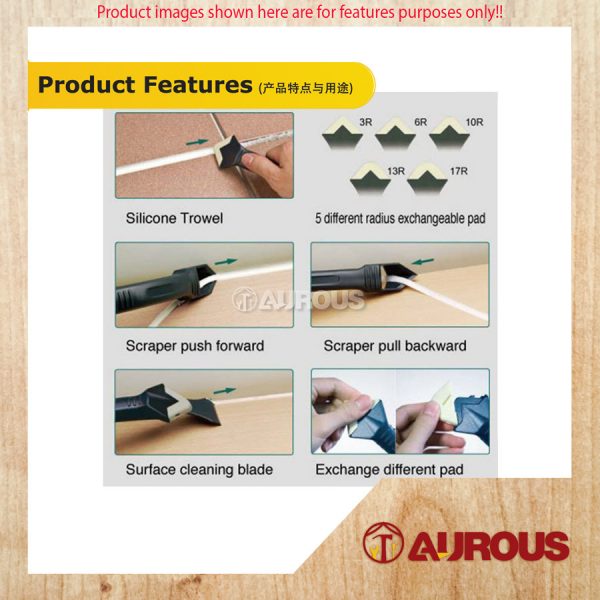 7PCS SET CAULKING TOOL KIT WITH 5 SILICONE CAULK FINISHING TOOL SET ANGLE SCRAPER CAULK REMOVER - Image 7