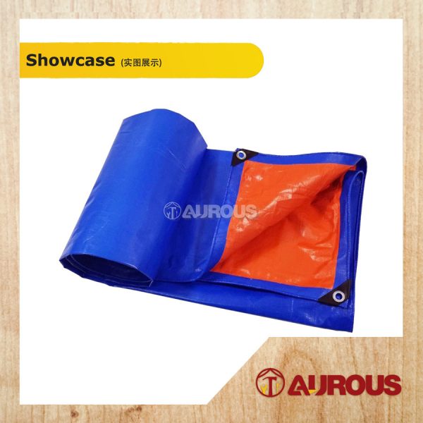 BLUE ORANGE WATER RESISTANT TARPAULIN WATERPROOF CANVAS SHEET ( 18' TO 30') - Image 2