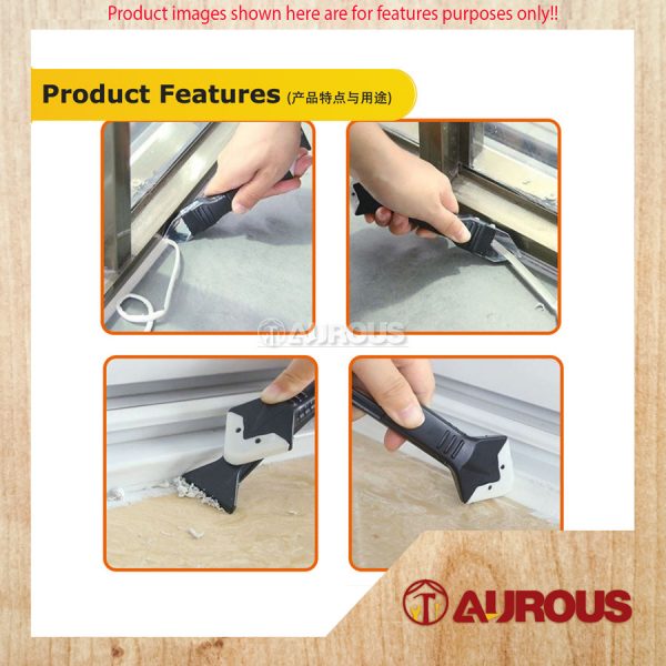 7PCS SET CAULKING TOOL KIT WITH 5 SILICONE CAULK FINISHING TOOL SET ANGLE SCRAPER CAULK REMOVER - Image 8