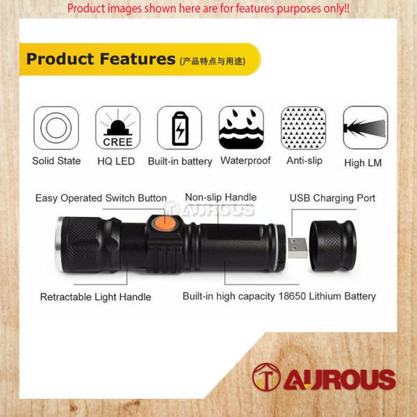 OUTDOOR ST-515 T6 MINI USB FLASHLIGHT LED 800LM CHARGEABLE TORCH LIGHT - Image 6