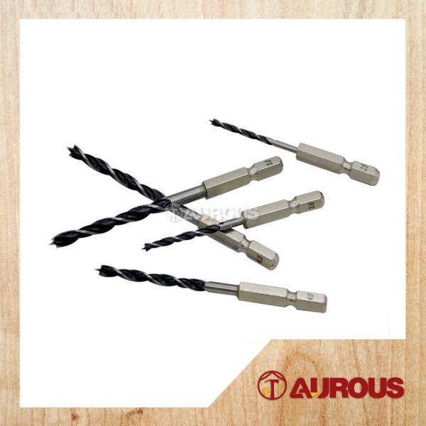 HSS HEX SHANK 6MM WOOD WORKING BRAD POINT TWIST DRILL BIT (2MM-10MM)