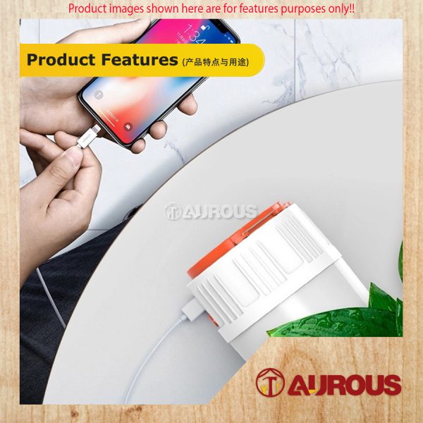 LED OUTDOOR USB /SOLAR RECHARGEABLE CAMPING LANTERN LED LIGHT BULB V66 [ORANGE/WHITE] - Image 7