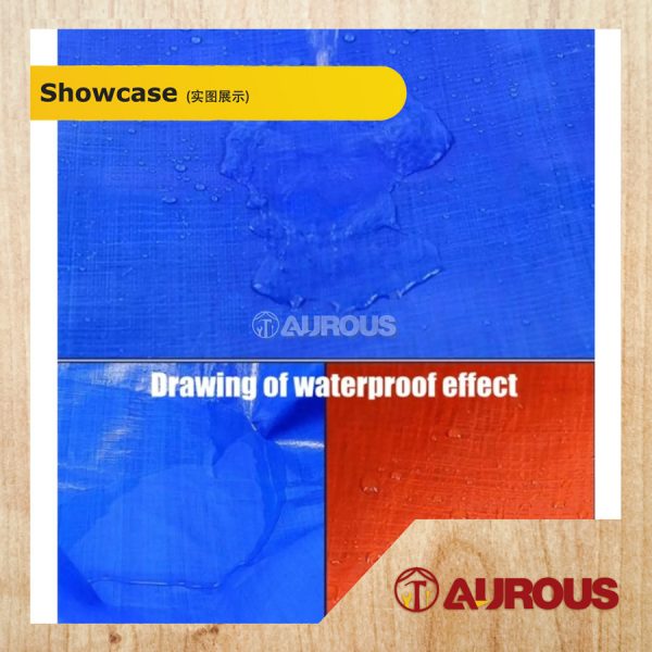 BLUE ORANGE WATER RESISTANT TARPAULIN WATERPROOF CANVAS SHEET ( 18' TO 30') - Image 4