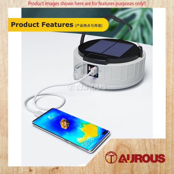 LED OUTDOOR CAMPING LANTERN 4MODE USB /SOLAR RECHARGEABLE LED TENT LIGHT BULB HB208 - Image 8