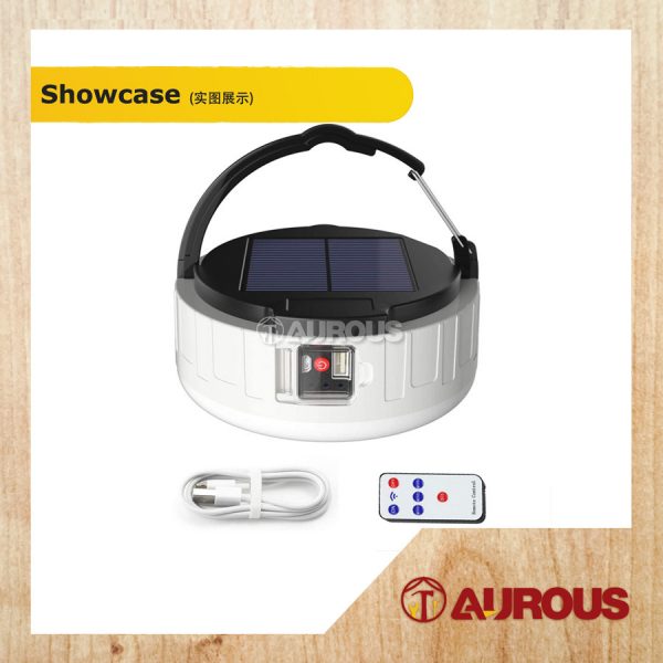LED OUTDOOR CAMPING LANTERN 4MODE USB /SOLAR RECHARGEABLE LED TENT LIGHT BULB HB208 - Image 2