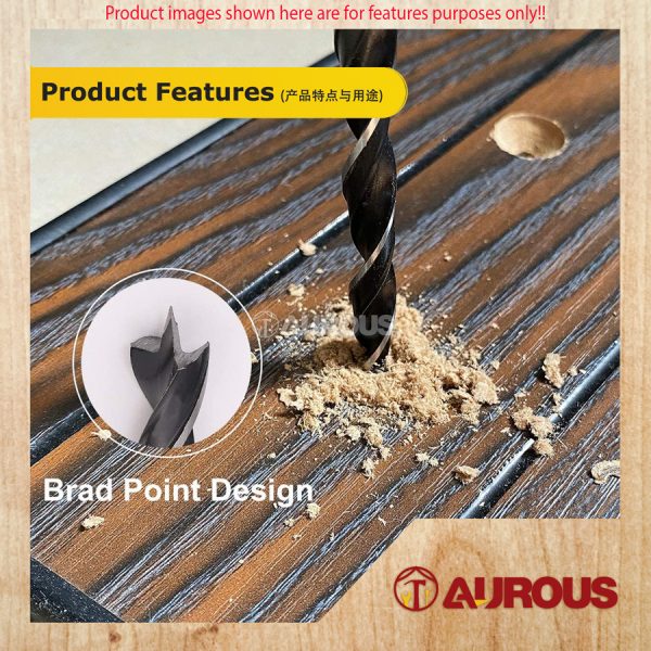 HSS HEX SHANK 6MM WOOD WORKING BRAD POINT TWIST DRILL BIT (2MM-10MM) - Image 8