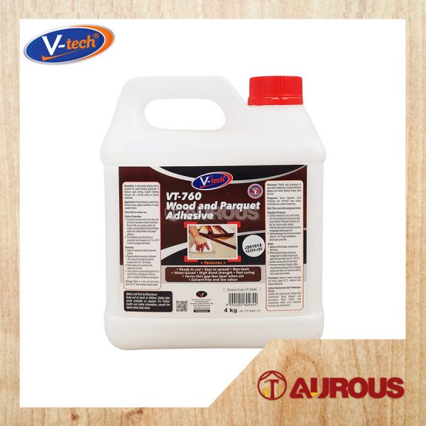 V-TECH VT-760 WOOD AND PARQUET ADHESIVE WHITE GLUE GAM KAYU (4KG)