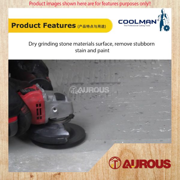 COOLMAN DOUBLE ROW DIAMOND DISC GRINDING WHEEL MATT BLACK 5''/125MM (CW125DRE) - Image 6