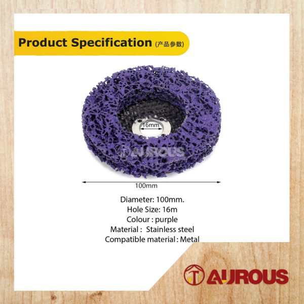 PURPLE GRINDING FIBRE CLEAN & STRIP DISC FOR ANGLE GRINDER 100MM X 16MM (1 PIECE) - Image 5