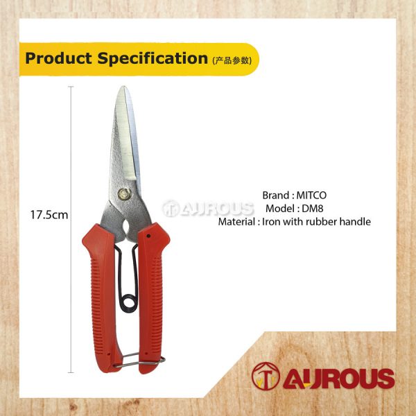 MITCO GARDEN MULTI PURPOSE PRUNING SHEAR 7'' (DM8) - Image 6