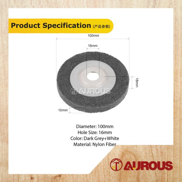4 INCH GREY NYLON FIBER POLISHING WHEEL BUFFING DISC FOR ANGLE GRINDER (1 PIECE) - Image 5