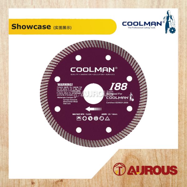 COOLMAN 88 SERIES I88 THIN TURBO RIM BLADE DIAMOND CUTTING DISC 4''/105MM - Image 2