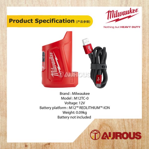 MILWAUKEE TRAVEL CHARGER M12 TC-0 (BARE TOOL ONLY) - Image 5