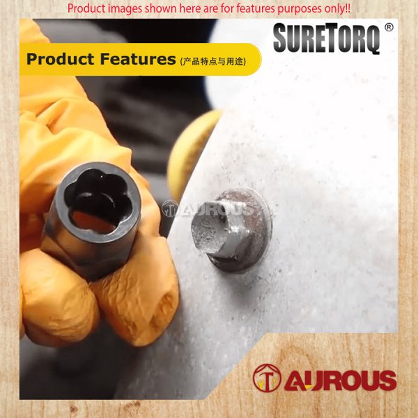 SURETORQ 6PCS IMPACT DAMAGED NUT & BOLT EXTRACTOR WITH 3/8'' ADAPTOR SET (0440-0604) - Image 6