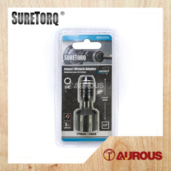 SURETORQ MAGNETIC IMPACT SQUARE DRIVE BIT HOLDER 6MM 1/2'' X 1/4'' X 61MM (0362-0103)