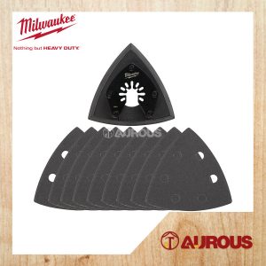 MILWAUKEE OPEN LOK 3-1/2" 89MM SANDING PAD & PAPER VARIETY SET (1+9PCS) 49-25-2009