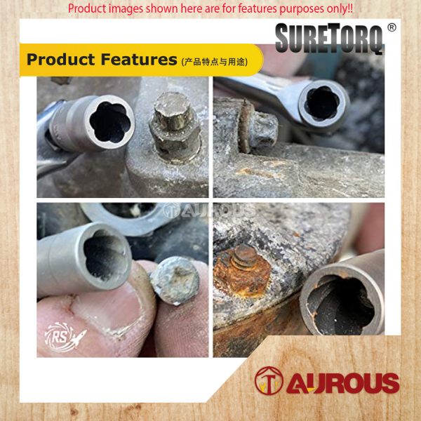 SURETORQ 6PCS IMPACT DAMAGED NUT & BOLT EXTRACTOR WITH 3/8'' ADAPTOR SET (0440-0604) - Image 7