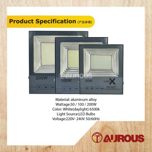 LED FLOOD LIGHT 50W/100W/200W WATERPROOF FLOODLIGHT IP66 (DAYLIGHT) 6500K - Image 7