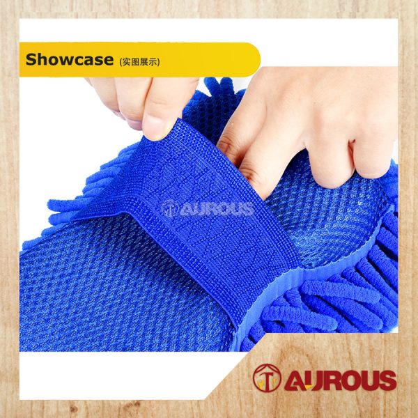 BLUE CHENILLE SOFT MICROFIBRE CAR WASHING SPONGE CAR CARE CLEANING TOOLS - Image 4