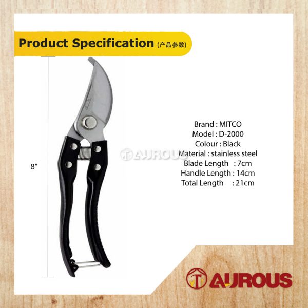 MITCO GARDENING FLOWER PRUNING SHEAR / GUNTING BUNGA DAHAN 8'' (D2000) - Image 4