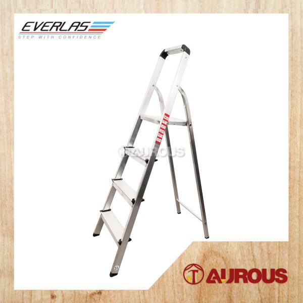 EVERLAS LIGHTWEIGHT HEAVY DUTY SINGLE SIDED PLATFORM ALUMINIUM LADDER 7 TO 8 STEPS (WEIGHT CAPACITY UP TO 125KG)
