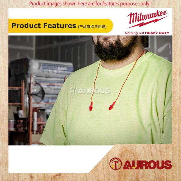 MILWAUKEE SAFETY REUSABLE CORDED EAR PLUG (RUBBER TYPE) 3 PAIR PER PACK (48-73-3151) - Image 6