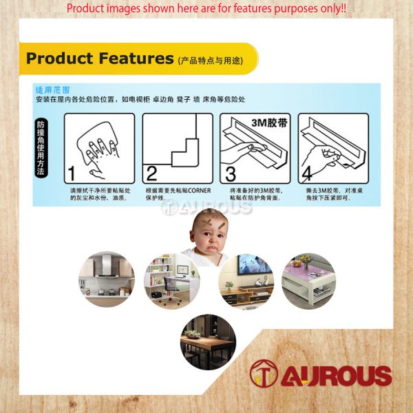 TRANSPARENTS ANTI-COLLISION FURNITURE CORNER PROTECTOR BABY SAFETY TABLE CORNER GUARD - Image 3