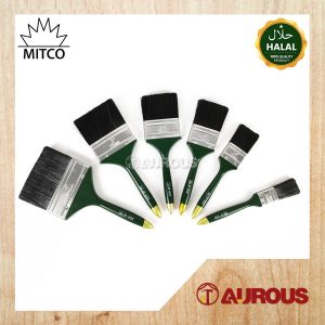 MITCO PAINT NYLON M-086 SYNTHETIC PAINT BRUSH WITH GREEN HANDLE / BERUS HALAL M086 ( 1 | 1.5 | 2 | 2.5 | 3 | 4 INCH )