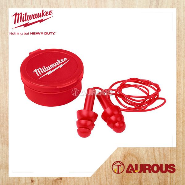 MILWAUKEE SAFETY REUSABLE CORDED EAR PLUG (RUBBER TYPE) 3 PAIR PER PACK (48-73-3151)