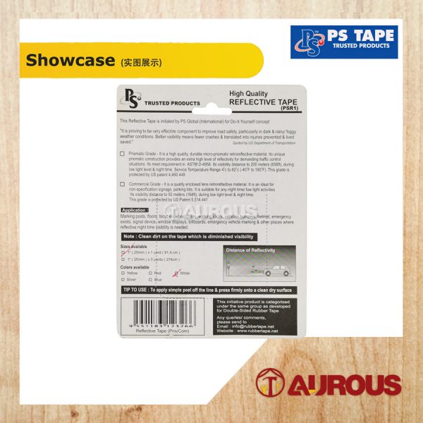 PS TAPE WATERPROOFING HIGH QUALITY REFLECTIVE TAPE (25MM X 1YARD) PSR1 - Image 2