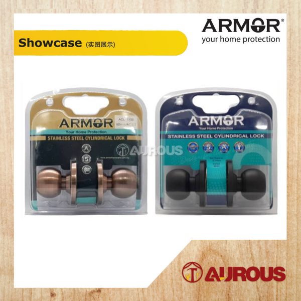 ARMOR STAINLESS STEEL SUS304 CYLINDRICAL LOCK ENTRANCE DOOR LOCK TOMBOL PINTU ACL-1100 ( SS/AC/MB) - Image 5