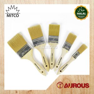 MITCO PAINT NYLON MP100 SYNTHETIC PAINT BRUSH WITH WOOD HANDLE / BERUS HALAL ( 1 | 1.5 | 2 | 2.5 | 3 INCH )