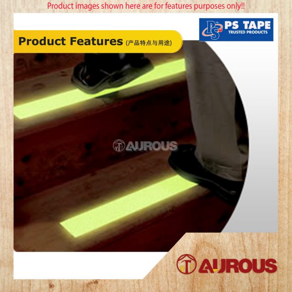 PS TAPE ANTI-SLIP & SAFETY TAPE PSAS15 (1'' x 15 FEET) (GLOW IN DARK / TRANSPARENT) - Image 6