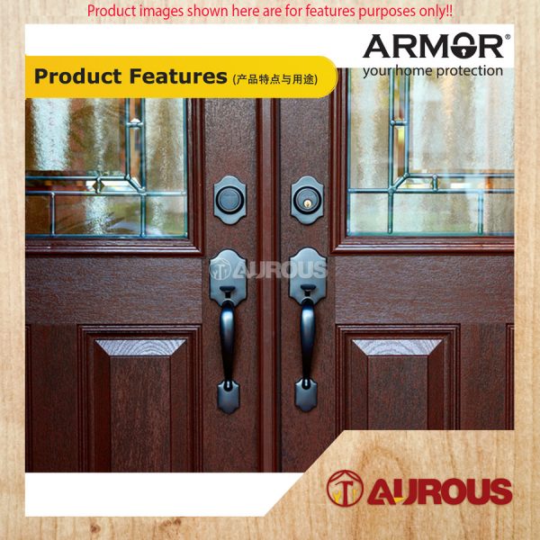 ARMOR DOUBLE DOOR ENTRANCE GRIPSET DOOR HANLE LOCKSET DEADBOLT GRIPSET HANDLE (ATH-120 AC) - Image 4